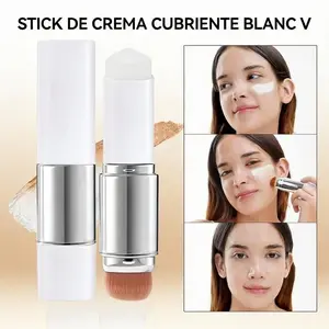 Color-Adapting Foundation & Concealer Stick, Dual-Ended Design with Makeup Brush, Buildable Coverage, Infused with Skincare Ingredients, Blendable Formula, Flawless Complexion, Natural Poreless Finish, Base Makeup for All Skin Types, Women's Cosmetics