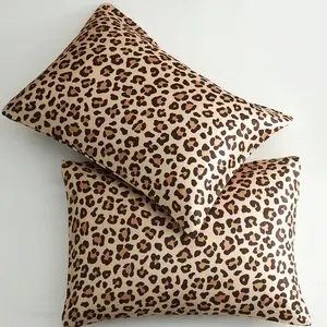 Leopard Print Pillowcase, 2 Counts Smooth Soft Pillow Cover without Filler, Bedding Supplies for Home Bedroom Hotel Dormitory