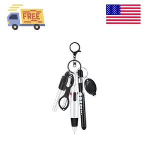 6 Pcs Nurse Pen Set Include Permanent Marker Pen Retractable Ballpoint (Black)