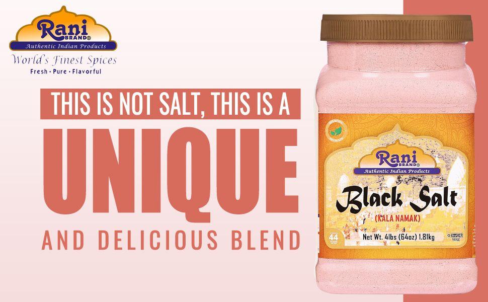Rani Black Salt Powder (Kala Namak) Mineral 64oz (4lbs) 1.81kg Bulk PET Jar ~ Unrefined, Pure and Natural | Vegan | Gluten Friendly | Kosher | Indian Origin