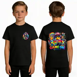 Roblox Shirt Double-Sided Print T-Shirt, Video Game Tee for Boys, Cartoon Eat, Sleep, Play Games Design Shirt, Machine Washable Casual Top, Suitable For All-seasons, Boy's T-Shirts