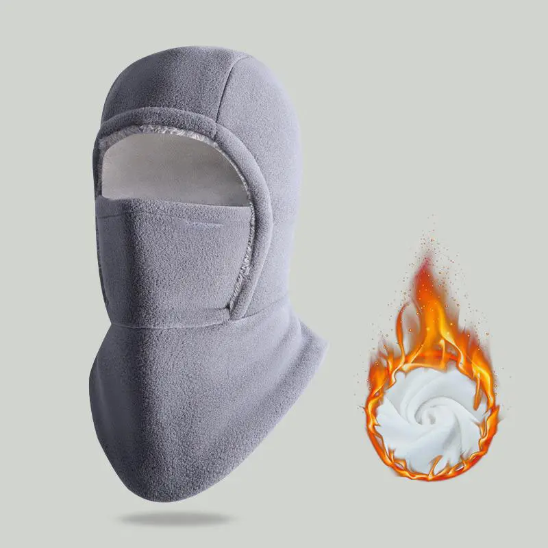 Winter Warmth 2-in-1 Hat & Face Mask - Windproof, Thick Fleece Lining for Cycling, Running, Skiing, Machine Washable, Black