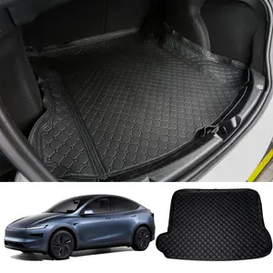 For Tesla Model 3/Y Juniper 2017-2026 Trunk Mat - Waterproof PU Leather Cargo Liner, All-Weather Floor Protector & Dog Car Seat Cover for Tesla Model 3/Y Accessories