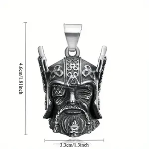 Vintage Style Viking Warrior Bell Pendant Motorcycle Bell Amulet Nordic Odin Guardian Bell Necklace Gift Biker Jewelry Wholesale