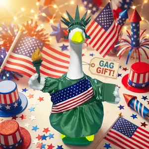 4th of July Statue of Liberty Porch Goose Outfits for 23 Inch Lawn Statue, Patriotic Costume for Goose Statue, Memorial Day Sculpture Clothes for Garden Yard Patio Fourth of July Decoration