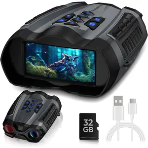 Night vision goggles 4k binoculars with camera 35 hd display and 32gb tf card 9 gear night vision 10x digital zoom 4000mah battery nightvision