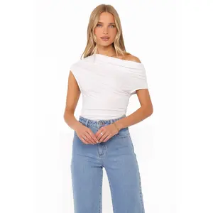 Jacki Asymmetric Top - White
