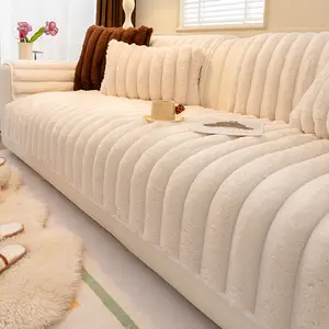 Winter-Ready Anti-Pet Hair Sofa Cover, Modern Simple Design Slip Resistant Couch Protector, Soft Skin-Friendly Pet Scratch Proof Cushion, Sofa Slipcover