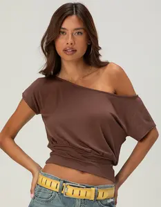 FULL TILT Womens Off The Shoulder Banded Bottom Top