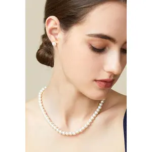 Round Imitation Pearl Necklace Wedding Pearl Necklace for Brides