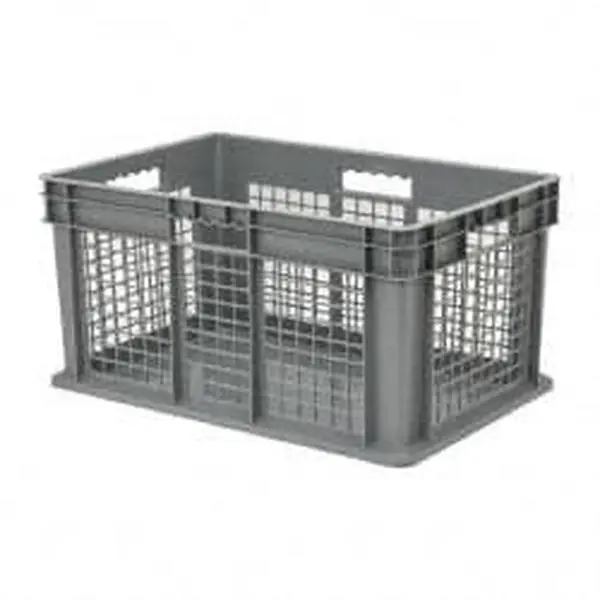 Akro-Mils Gray Polyethylene Plastic Tote Storage Box Organizer - Home Supplies, 2.67 Cu Ft, 125 Lb Load Capacity, Stackable, 23.3" L x 15.8" W x 12.3" H, Kitchen Clutter Solution (Model 37672), Boxes