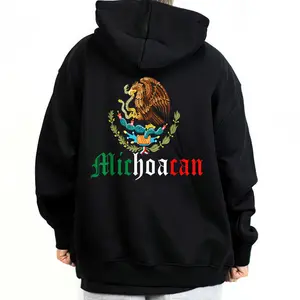 Michoacan Mex Mexican Art Chicano Chicana Clothing Clothes Lowrider Oversized Graphic Tee Medium Heavy Sweatshirt Hoodie for Men Women s-5xl 1510 Unisex Loose Fit Crewneck Long Sleeve Tops
