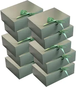 10 count  Boxes with , Bridesmaid Proposal Box with Ribbon, Paper Boxes for Wedding, Packing,Birthday,Party,Christmas (Sage Green)