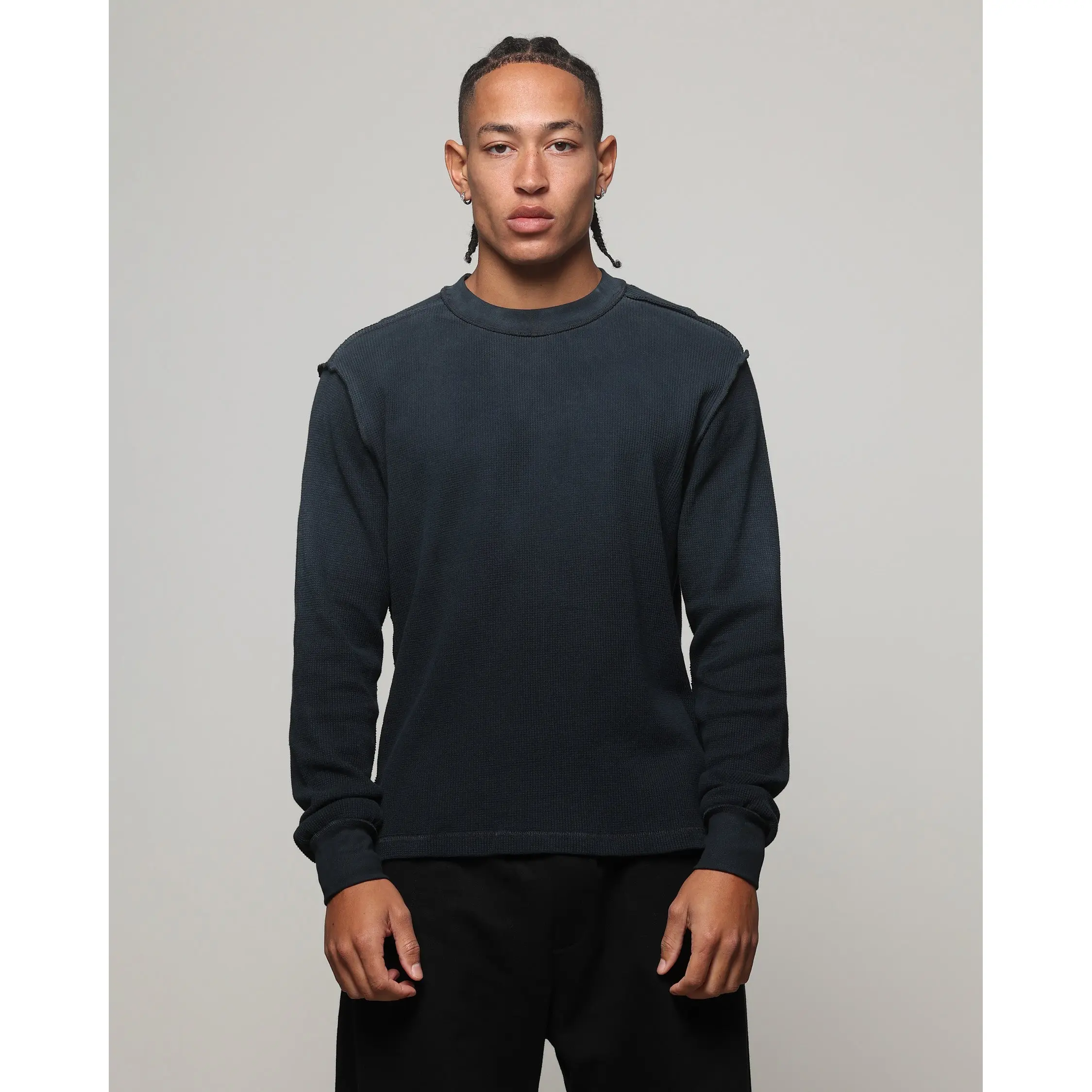 American Thrift Long Sleeve Thermal T-Shirt Washed Black