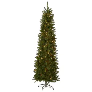 6 ft. Pre-Lit Kingswood Fir Pencil Tree with Clear Lights, Plug-In
