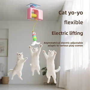 Cat Teaser Wand Toy Self-Entertainment Energy-Consuming Caterpillar Teaser Wand Electric Yo-Yo Teaser Ball Cat Supplies