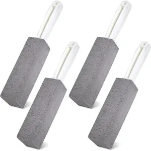 4 Packs Pumice Cleaning Stone with Handle, Pumice Stone for Toilet Bowl Cleaning, for Cleaning Toilets, bathtubs, Grills, Swimming Pools, Sinks Brush