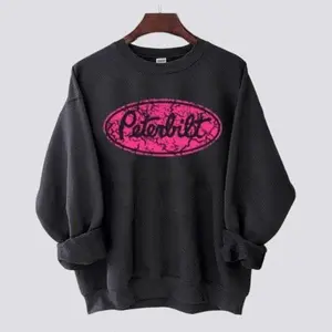 [SALE UP TO 30%] Vintage Peterbilt Logo in Pink Tshirt, Sweatshirt, Hoodie, Peterbilt Cracked Pink Logo Shirt, Cute Trucker Girl Tee