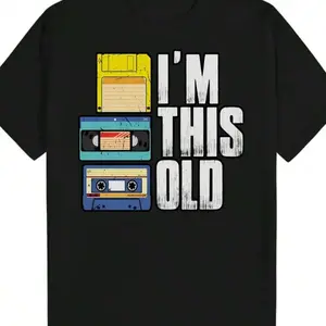 180GSM Pure Cotton Printed T-Shirt With I'm Sold Graphic Black Casual Summer Tee Featuring Colorful Cassette Tape Design Soft And Comfortable Highly Breathable Durable Easy To Clean Perfect For Retro Music Lovers And Casual Daily Wear