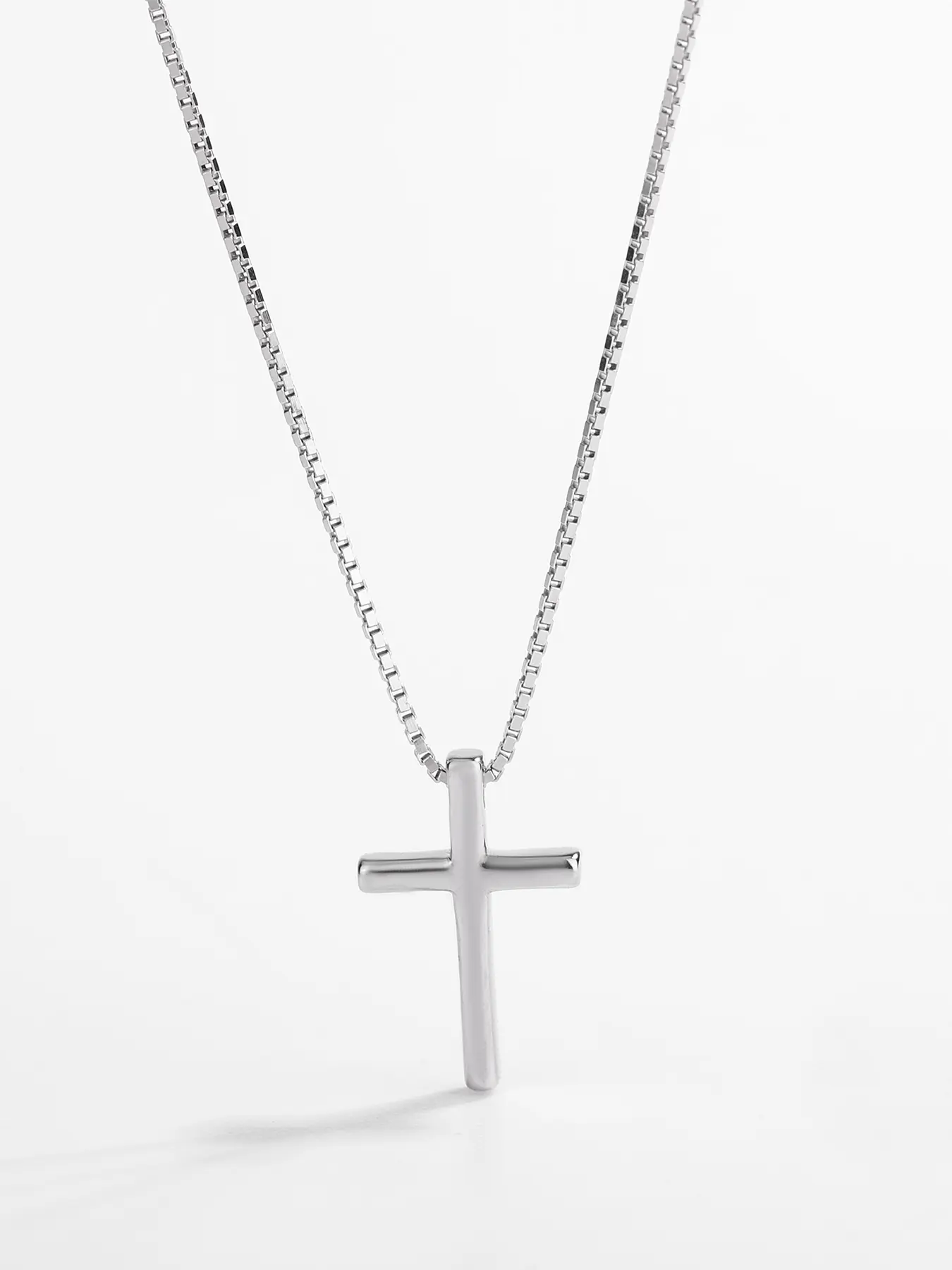 925 Sterling Silver Cross Necklace, Religious Necklace, Simple Line Design Eternal Faith Classic Versatile Style, Perfect for Daily Commuting, Cross Pendant Jewelry, Faith Style Necklaces