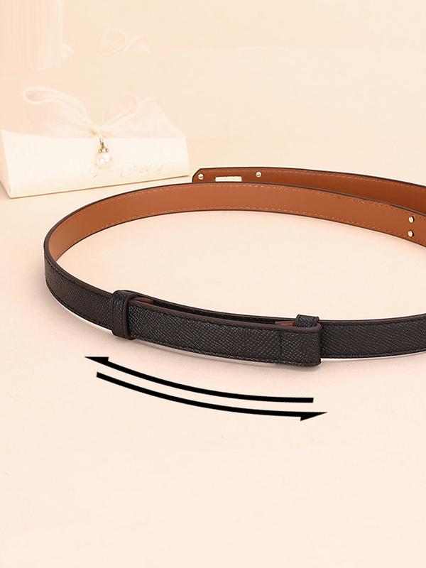 Adjustable Thin Belts For Womens Skinny Belts For Dresses Womens Solid Color Alloy Turn Lock Belts For Jeans