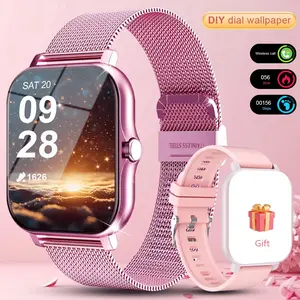Smartwatch - Wireless Call & Message Reminder, Pedometer & Calorie Tracking, Multiple Sports Modes, Weather Forecast, Wireless Connection, Comfortable Silicone Strap, Unisex for Men Women