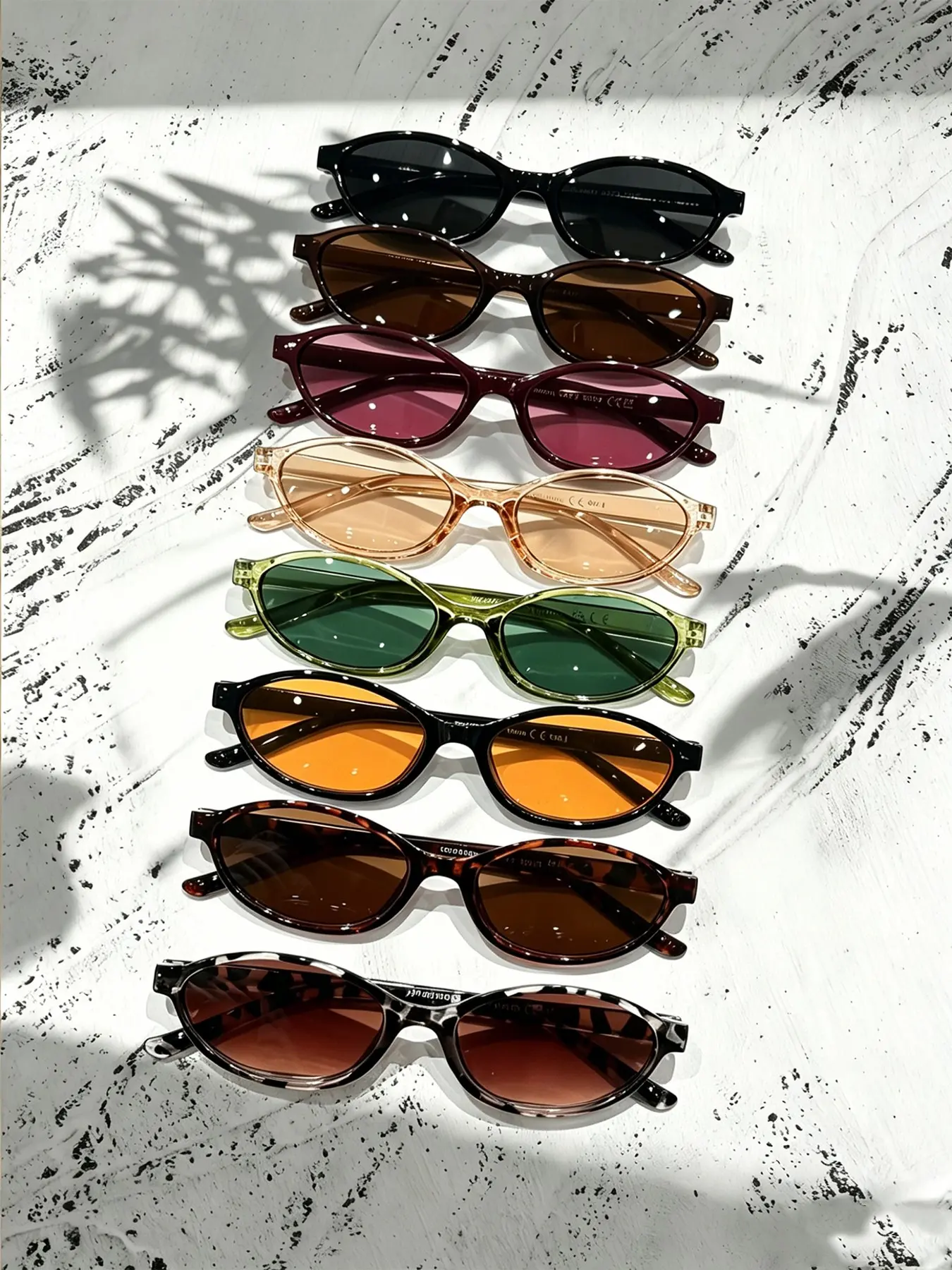8 Pairs Fashionable Women's Multicolor Oval Frame Tinted Lenses Summer Sunglasses, Modern Minimalist Style, Ideal for Dates & Outdoor Activities, Casual Beach Eyewear