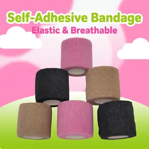 Three-color Mixed Set of Six Self-Adhesive Breathable Sports Bandages Elastic Non-Woven Ankle Elbow Wrap Mini Essential