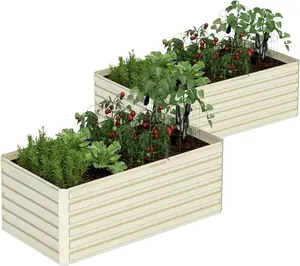 NAVINE 6x3x2ft  Galvanized Raised Garden Bed 2-Sets, Large Metal Planter Raised Beds, Planters Box for Outdoor Plants for Vegetables, Flowers, Herbs, Fruits, and Succulents 269Gal
