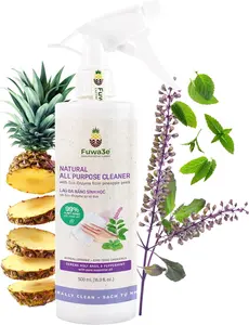 Fuwa3e Pineapple Enzyme Natural All Purpose Cleaner Spray Serene Holy Basil & Peppermint - 16.9oz 1 Pack - Non Toxic Multi Surface Cleaner 99% Plant Based Cleaner from Discarded Pineapple Peels
