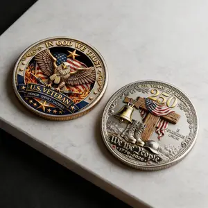 America 250th Anniversary Commemorative Coin, Semiquincentennial 1776-2026 Patriotic Eagle USA, July 4th Independence Day Gift