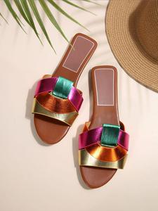 women's fashionable plain color slide sandals, casual comfortable flat sandals for beach, home, and everyday wear, stylish flat flip flops for women, walking shoes