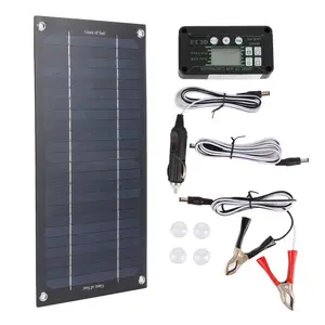 Solar Panel Charger Monocrystalline Silicon 100A Charge Controller Solar Panel Kit with Extension Cable Battery Clip for RV Outdoor Camping