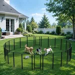 【Heavy Duty】Yaheetech Dog Playpen 6/8/12/16 Panels Metal Pet Playpen, Outdoor Indoor Dog Exercise Barrier Fence, 24/32/40/47 inch