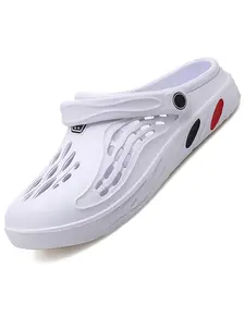 Summer Breathable Open-Toe Sandals for Men, Outdoor Beach Shoes, Anti-Slip Casual Plaid Design, Medium Width, Less Than Ankle Height, Slipper