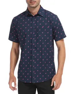 HDE Men's Tropical Button-Down Shirt Floral Hawaiian Print Short Sleeve S-5XL Casual Shortsleeve Menswear