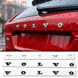 Volvo Car Letter Emblem Hood Decoration, Scratch-Resistant Reinforced Rear Badge, Vehicle Exterior Decoration, Replacement Logo for S90 Xc60 Xc90, Exterior Modification Parts