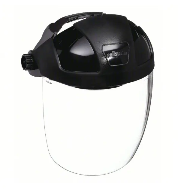 Sellstrom Face Shield with Ratchet Headgear, Clear Anti-Fog Polycarbonate Visor, Reusable, 12-1/8" W x 9" H