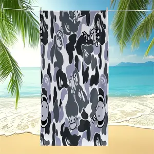 Camouflage Print Beach Towel, Gray/Blue Yellow/Black White Camo Styles, Quick Dry Soft Absorbent Sand Free, Towel for Beach Pool Bathroom, Suitable for Kids Teens Adults, Ideal Gift Choice