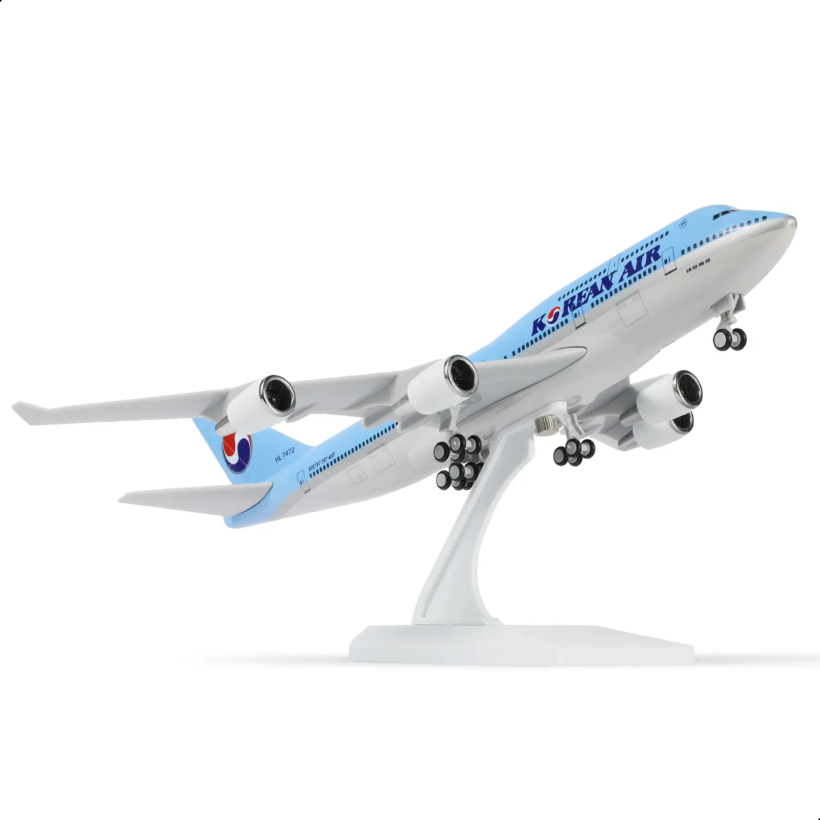 Boeing 747 Korean Air Livery Airplane, 1/240 Scale Resin Alloy Diecast Model, 30cm Aviation Collectible Display Gift