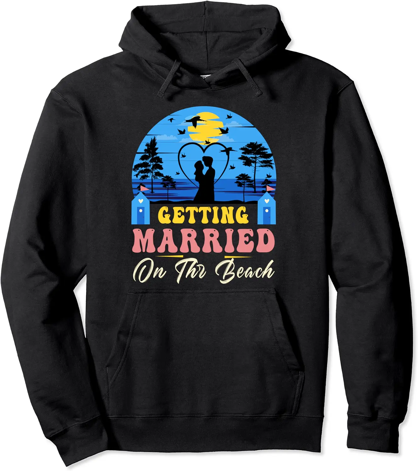 Getting Married On The Beach Bride & Groom Bachelor Party Pullover Hoodie - Antoniojo Shop 63B0C7MPCF2R