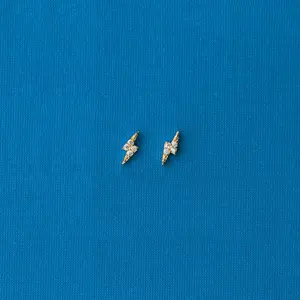 Lightning Bolt Crystal Stud Earrings