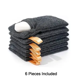 Soap Saver Pouch Exfoliating Mesh Soap Bags for Bath and Shower, Body Scrubber Sponge with Rich Foam Lather, Soap Pocket Bar Soap Holder for Bathroom Travel and Daily Body Washing (6 Pack)