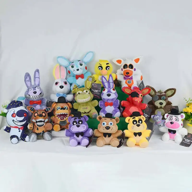 Five Nights at Freddy's FNAF Plush Doll, Freddy Bonnie Foxy Soft Stuffed Character Figure, Cute Collectible, Anime Room Decor
