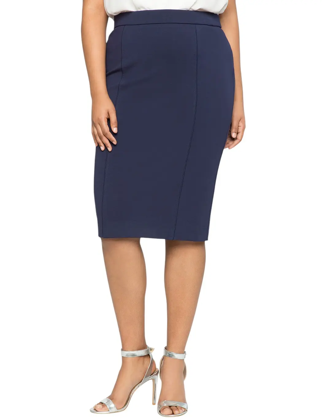 ELOQUII Women's Plus Size The Ultimate Stretch Midi Pencil Skirt