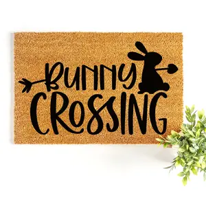 Doormat Bunny Crossing Easter Doormat Spring Decor Easter Decor Easter Gift Easter Bunny Cute Doormat Funny Welcome Mat Door New Home 3292zz