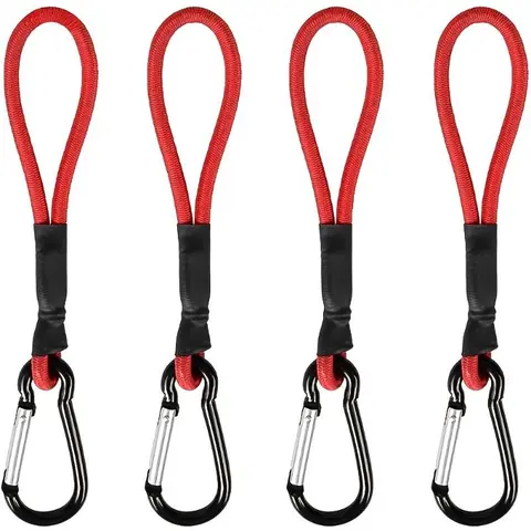 Bungee Cord with Carabiner, Nylon Cord, 4/8 Counts Durable Carabiner for Canopy Tents, Outdoor Camping Accessories, Multifunctional Camping Portable Elastic Rope, Camping Wind Rope, Stretch Rope