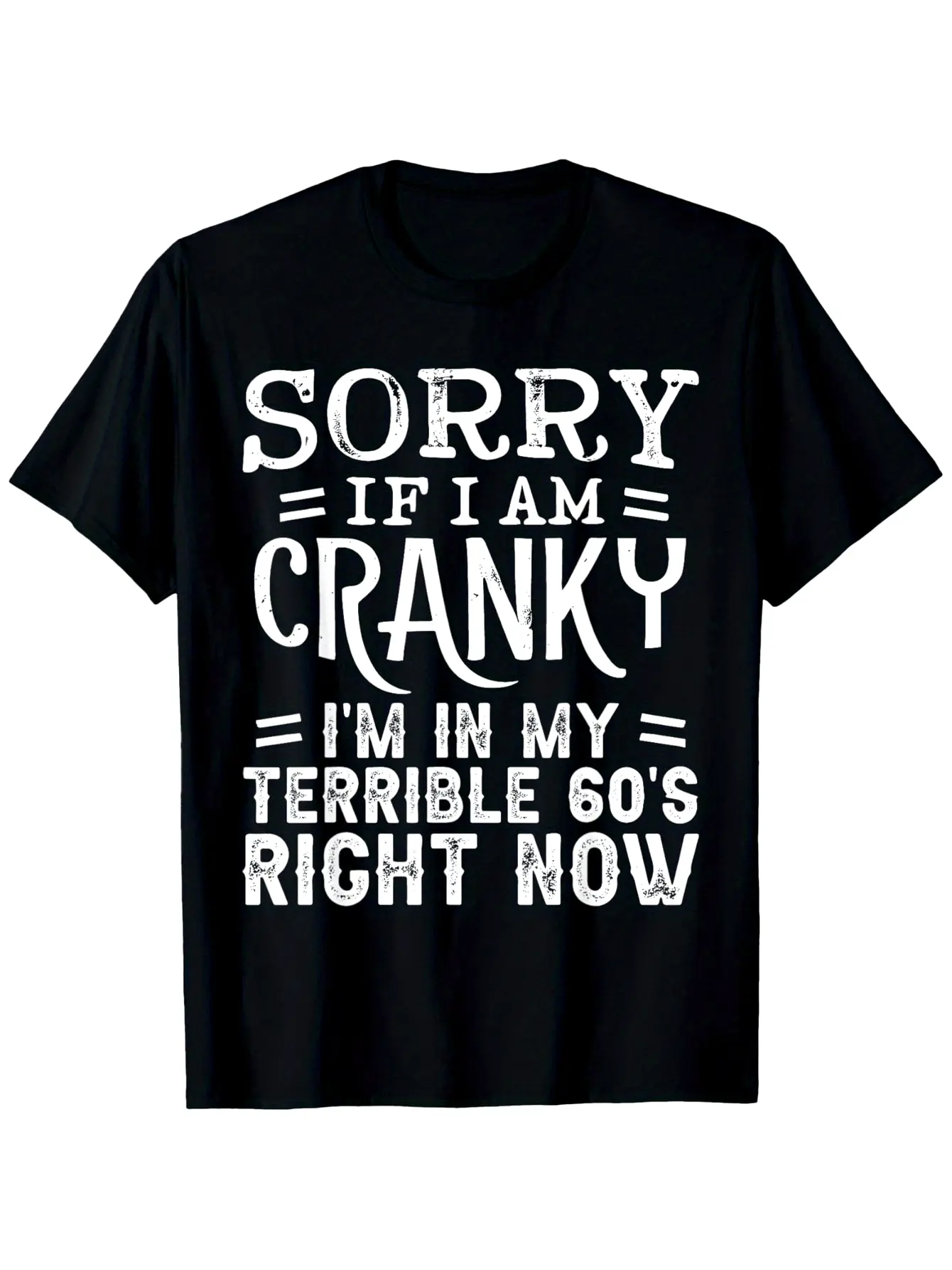Funny 60th Birthday T-Shirt for Men - Vintage Distressed Terrible 60s Graphic Tee, Sarcastic Cotton Top for Office Humor, Denim, Jogger, Novelty, Classic