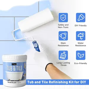 DWIL Bathtub Refinishing Kit - Water-Based Tub & Tile Paint, Low Odor, Semi-Gloss White, Quick Dry, Easy Application, Includes Tools for Bathroom & Kitchen Sink, Toilet Painting