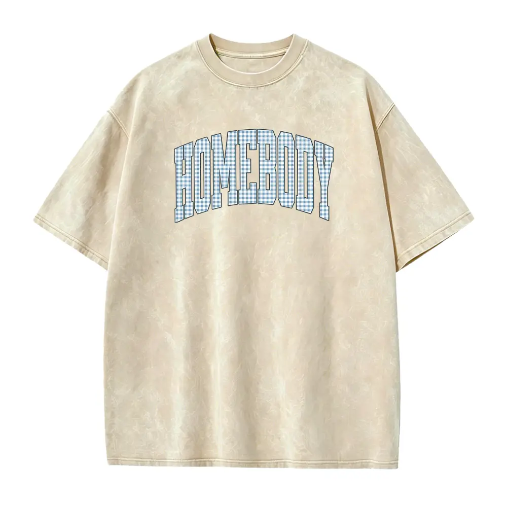 Blue Gingham Homebody Shirt, Homebody T-shirt, Trendy Women's Shirt, Cozy Vibes Shirt, Gift for Introvert